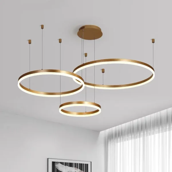 LED koncentrikus függőlámpa, DM3651/40+60+80cm, Arany