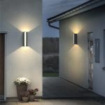 Modern megvilágítású homlokzati LED három fényforrással, fekete