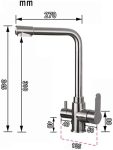 3 utas konyhai csaptelep inox ezüst CF016
