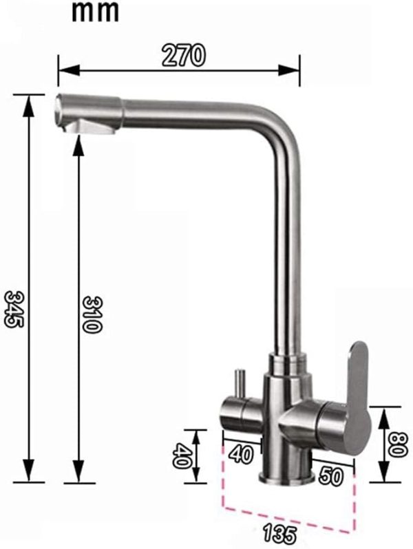 3 utas konyhai csaptelep inox ezüst CF016