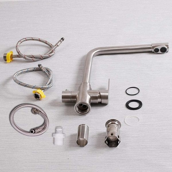 3 utas konyhai csaptelep inox ezüst CF016