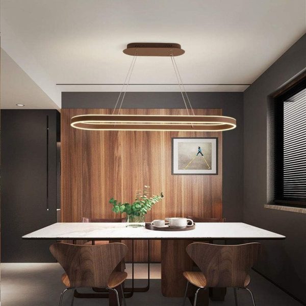 Modern LED csillár távirányítóval, DM3211, Barna