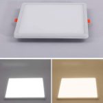 Négyzet alakú LED spotlámpa, hideg fény, 6W, Fehér