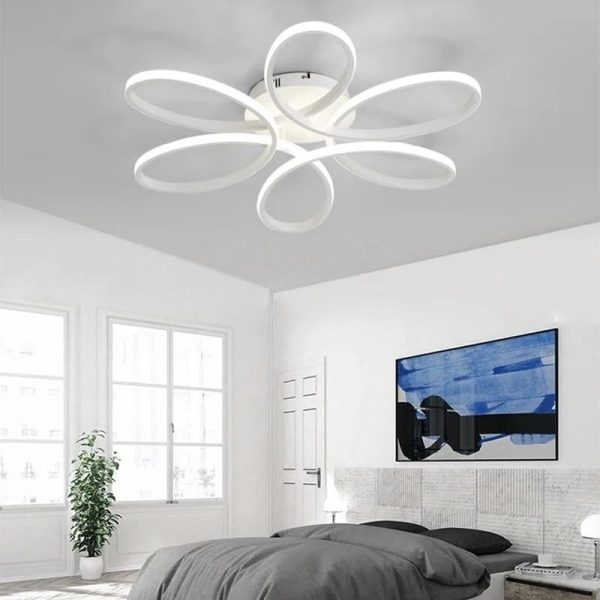 Modern LED lámpa hat szirmú virágos dizájnnal