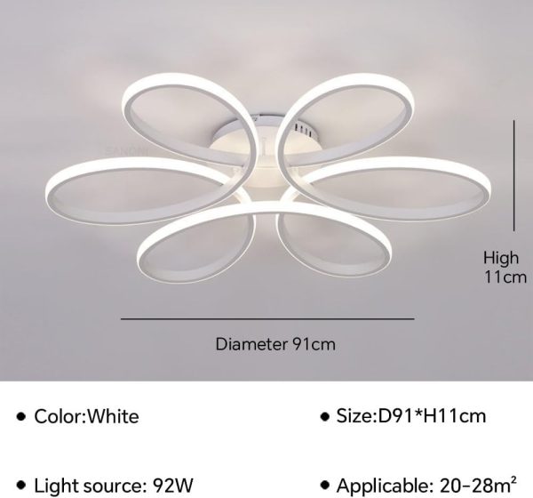 Modern LED lámpa hat szirmú virágos dizájnnal