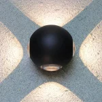 Kültéri LED lámpa, kortárs design üveg részletekkel, DM-T4101, Fekete