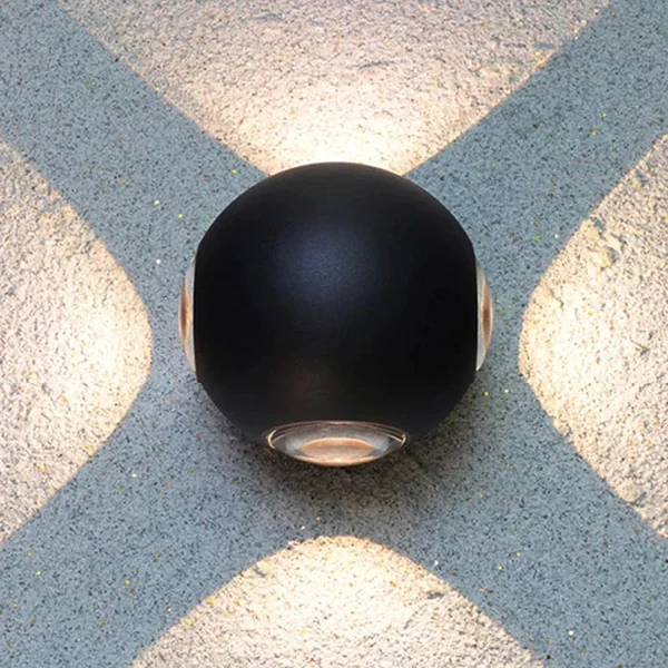Kültéri LED lámpa, kortárs design üveg részletekkel, DM-T4101, Fekete