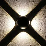 Kültéri LED lámpa, kortárs design üveg részletekkel, DM-T4101, Fekete
