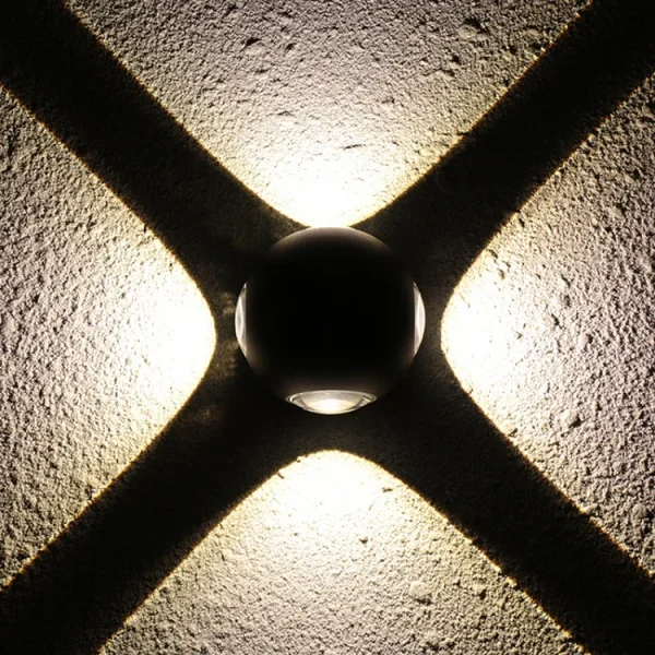 Kültéri LED lámpa, kortárs design üveg részletekkel, DM-T4101, Fekete