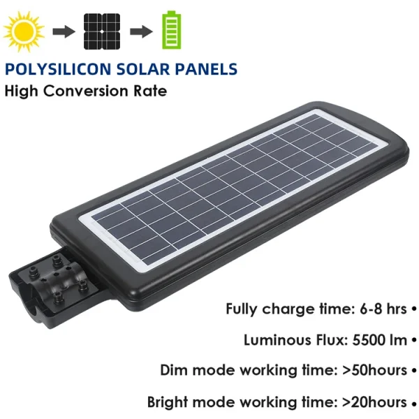 300W-os napelemes lámpa távirányítóval és fényérzékelővel