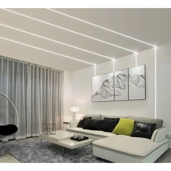 Beépített LED profil, glettelt felület, 2 m hosszú