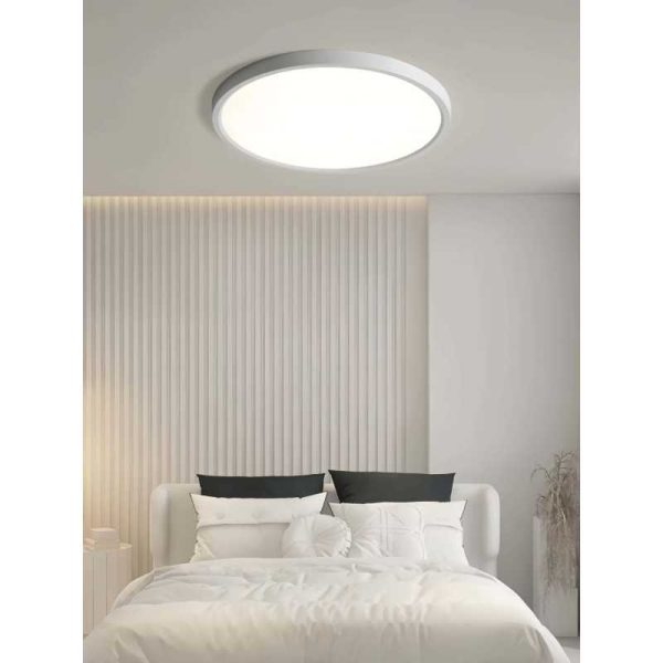 LED Mennyezeti Lámpa, IP44, Ultra Vékony, 40W, 2.1 cm Vastagság, Ø40cm, 6500K, 4000lm, DMDS01-400MM-40W, Fehér
